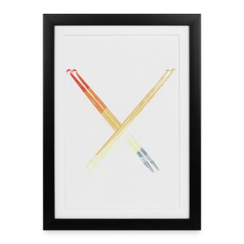 Baguettes Look Vintage - Affiche encadrée (27 × 37 cm) - noir - Devant