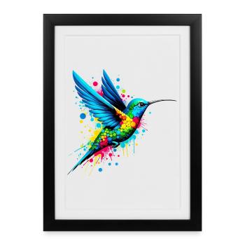 Colibri - Affiche encadrée (27 × 37 cm) - noir - Devant