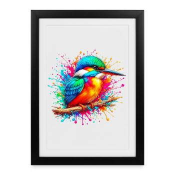 Kingfisher - Framed poster (27 × 37 cm) - black - Front