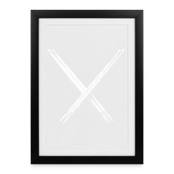 Dessin de baguettes - Affiche encadrée (27 × 37 cm) - noir - Devant