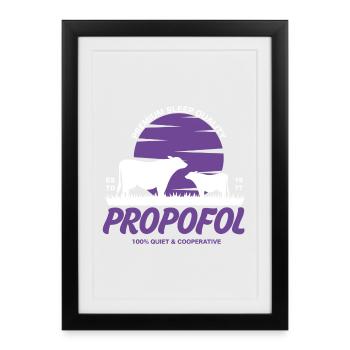 Propofol - Qualité de sommeil parfaite - Affiche encadrée (27 × 37 cm) - noir - Devant