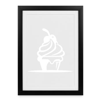 Graphique de crème glacée - Affiche encadrée (27 × 37 cm) - noir - Devant