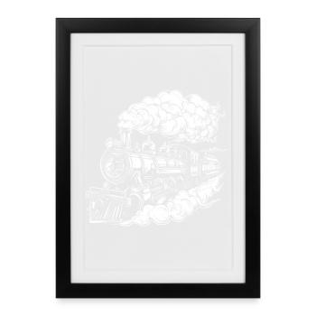 Graphiques de locomotives à vapeur - Affiche encadrée (27 × 37 cm) - noir - Devant