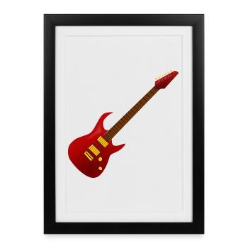 Guitar musician - Framed poster (27 × 37 cm) - black - Front