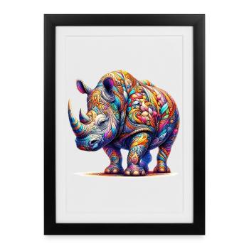 Rhinocéros - Affiche encadrée (27 × 37 cm) - noir - Devant