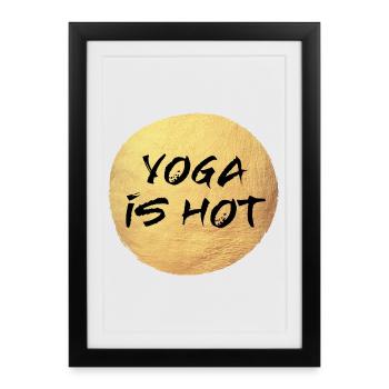 Cercle de Yoga Fan chaud Méditation Or Citation de luxe - Affiche encadrée (27 × 37 cm) - noir - Devant