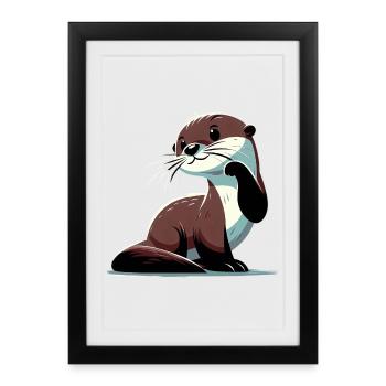 Otter - Framed poster (27 × 37 cm) - black - Front