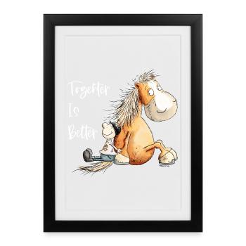 Ensemble c’est mieux cheval cheval ami cadeau - Affiche encadrée (27 × 37 cm) - noir - Devant