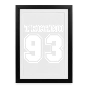 TECHNO 93 - Framed poster (27 × 37 cm) - black - Front