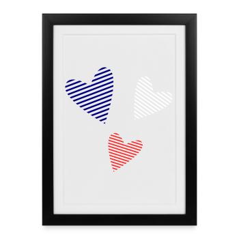 HEART. CHRISTMAS. COUPLE. VALENTINE'S DAY. JUST MARRIED. - Framed poster (27 × 37 cm) - black - Front