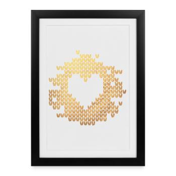 Coeur Doré Tricots Cabane Magique Luxe Amour Amour - Affiche encadrée (27 × 37 cm) - noir - Devant