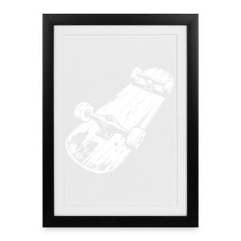 Skateboard Drawing - Framed poster (27 × 37 cm) - black - Front