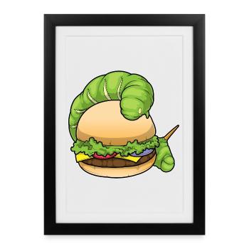 Cheeseburger chenille - Affiche encadrée (27 × 37 cm) - noir - Devant