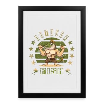 Brochet - Affiche encadrée (27 × 37 cm) - noir - Devant