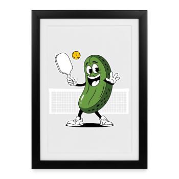 Dill With It Pickleball Player - Framed poster (27 × 37 cm) - black - Front