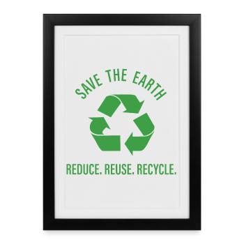 Reduce Reuse Recycle - Framed poster (27 × 37 cm) - black - Front