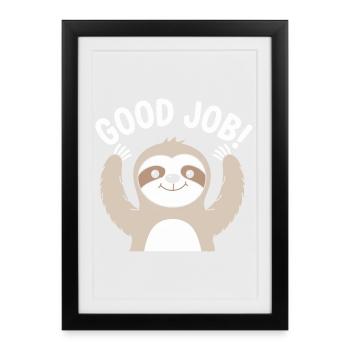 Paresse, bon travail, encouragement - Affiche encadrée (27 × 37 cm) - noir - Devant