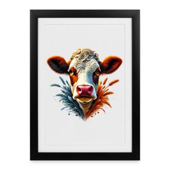 Cow - Framed poster (27 × 37 cm) - black - Front