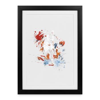 Weiblicher Basketballspieler Graffiti - Gerahmtes Poster (27 × 37 cm) - Schwarz - Vorne