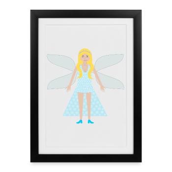 Winter Snowflake Fantasy Art Fairy - Framed poster (27 × 37 cm) - black - Front