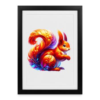 Écureuil - Affiche encadrée (27 × 37 cm) - noir - Devant