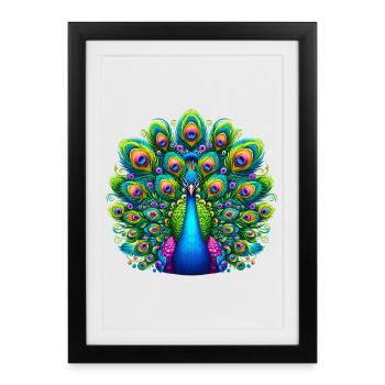 Peacock - Framed poster (27 × 37 cm) - black - Front