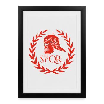 Empire romain et crâne rouge - Affiche encadrée (27 × 37 cm) - noir - Devant