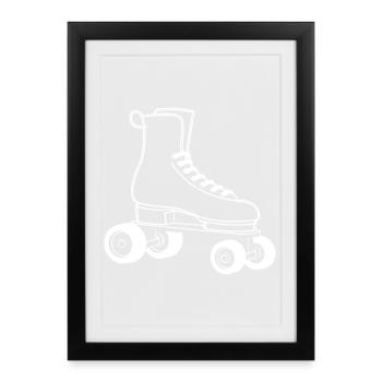Roller Skates Drawing - Framed poster (27 × 37 cm) - black - Front