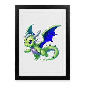 Dragon - Framed poster (27 × 37 cm) - black - Front