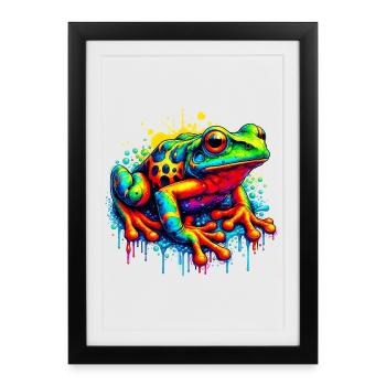 Grenouille - Affiche encadrée (27 × 37 cm) - noir - Devant
