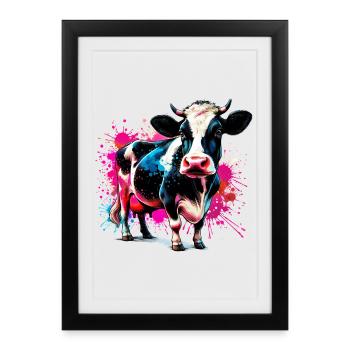 Cow - Framed poster (27 × 37 cm) - black - Front