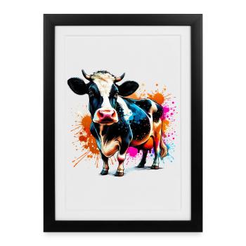 Vache - Affiche encadrée (27 × 37 cm) - noir - Devant