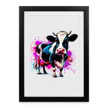 Vache - Affiche encadrée (27 × 37 cm) - noir - Devant