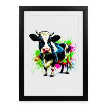 Cow - Framed poster (27 × 37 cm) - black - Front