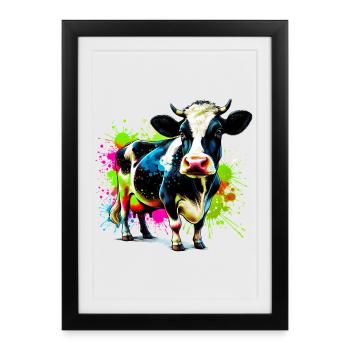 Vache - Affiche encadrée (27 × 37 cm) - noir - Devant