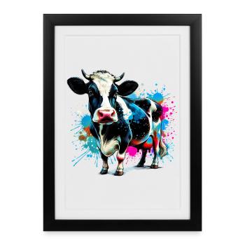 Vache - Affiche encadrée (27 × 37 cm) - noir - Devant
