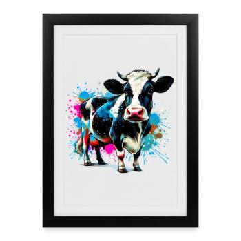Cow - Framed poster (27 × 37 cm) - black - Front