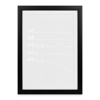 Cycling Heartbeat Line - Framed poster (27 × 37 cm) - black - Front