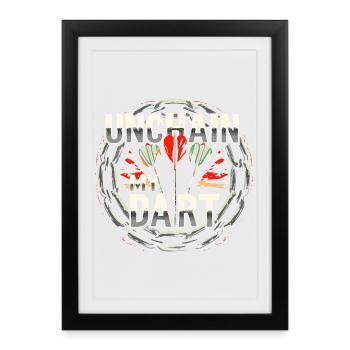 Fléchettes Chemise déchaîner ma pince - Affiche encadrée (27 × 37 cm) - noir - Devant