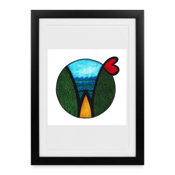 COSMOGRAMM - WIDE WORLD WILDERNESS by Gudrun Kargl - Framed poster (27 × 37 cm) - black - Front