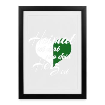 La maison est là où se trouve votre cœur - Saxe - Affiche encadrée (27 × 37 cm) - noir - Devant