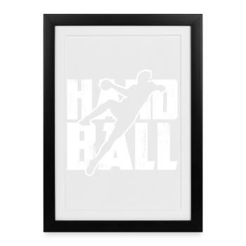 Handball amusant - Affiche encadrée (27 × 37 cm) - noir - Devant