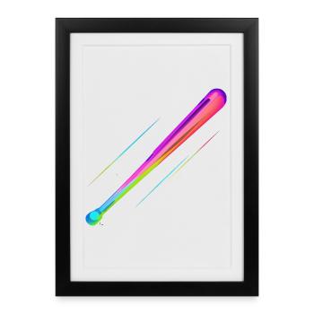 Batte de baseball Steamwave - Affiche encadrée (27 × 37 cm) - noir - Devant
