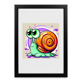 Escargot - Affiche encadrée (27 × 37 cm) - noir - Devant
