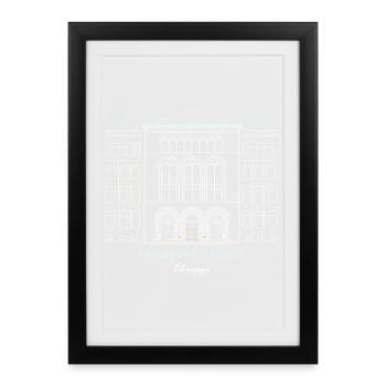 Historic Chicago Library Design - Framed poster (27 × 37 cm) - black - Front