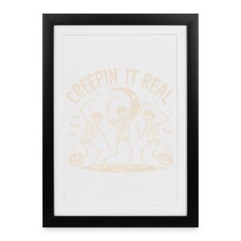 Creepin' It Real Skeleton Dance - Affiche encadrée (27 × 37 cm) - noir - Devant