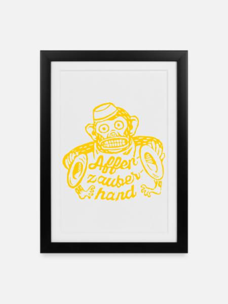 Monkey Magic Hand - Framed poster (27 × 37 cm) - black