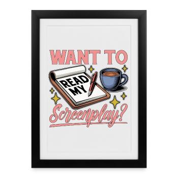 Scénariste Envie de Lire Mon Scénariste Amateur de Livres - Affiche encadrée (27 × 37 cm) - noir - Devant