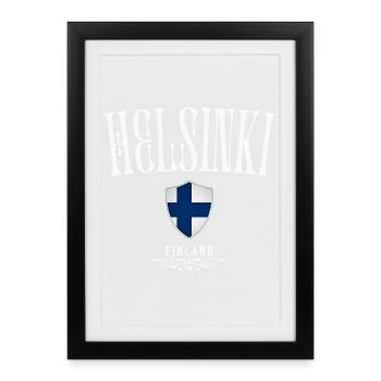 Helsinki Finland, Helsinki souvenir - Framed poster (27 × 37 cm) - black - Front