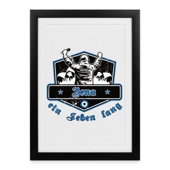 Iéna pour la vie – football - Affiche encadrée (27 × 37 cm) - noir - Devant